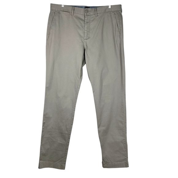 J.CREW Stretch 770 Straight Men's Casual Flat Front Chino Pants Size 34 X 32 - Picture 1 of 10